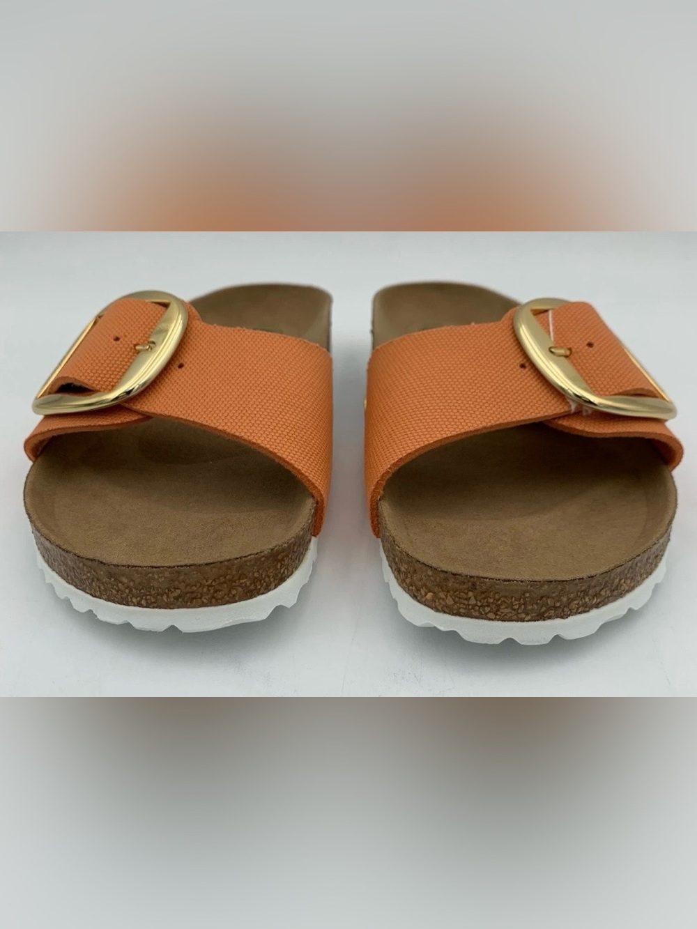 Birkenstock 💅 Madrid Papaya Big Buckle Textile Canvas Sandal Slide 40 Wmns 9 9.5 - Picture 4 of 6